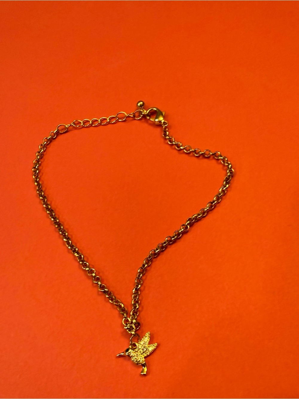 Gold Hummingbird Pendant charming bracelet - Women Jewelry